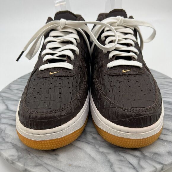 Nike Air Force 1 LV8 Sneakers Mens 8 Brown Faux-Crocodile Baroque Low Top Lace - Picture 5 of 15